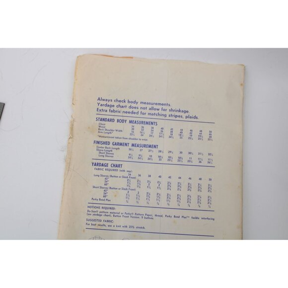 UNCUT Stretch & Sew Pattern 1753 Mens Sport Shirt Vintage 1976 93740 - Picture 3 of 3